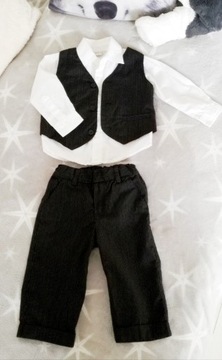 H&M spodnie i kamizelka dla chłopca rozm. 80 9-12M
