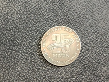 Moneta kolekcjonerska 25 marek 1943