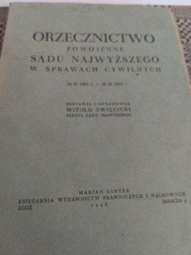 Orzecznictwo powojenne Sądu Najwyższego 