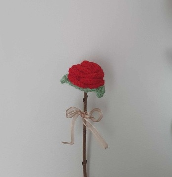 Róża czerwona handmade 