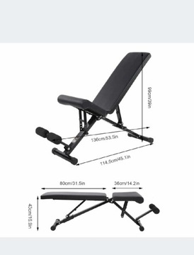 WIELOFUNKCYJNA REGULOWANA ŁAWKA TRENINGOWA ĆWICZEŃ