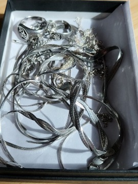 Uszkodzone srebro 925 pierścionki, łańcuszki 33 gr