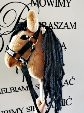 Koń Hobby Horse na kiju długa grzywa- Arystokracja