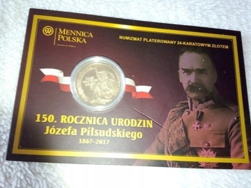 MONETA 150 rocznica urodzin J Piłsudski cert