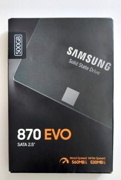 Nowy dysk SSD 500GB, SAMSUNG 870 EVO 2,5'' 