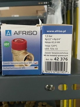 Zawór bezpieczeństwa AFRISO 1,5 bar 1/2''3/4'' C.O