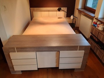 Kpl mebli łóżko komoda szafa biurko półki kontener