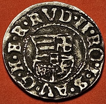 Denar wegierski 1588 Rudolf ll Habsburg  - Srebro 