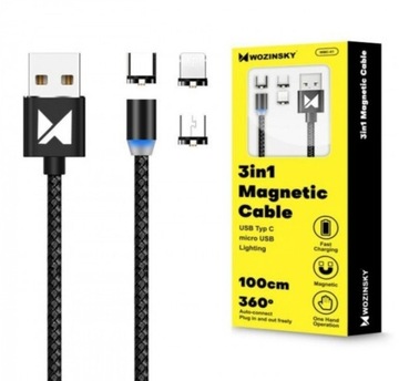 Kabel magnetyczny 3in1 USB micro