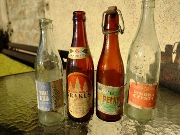 Zestaw starych butelek Krakus Pełne PRL vintage