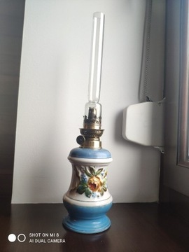 Stara francuska porcelanowa lampa naftowa nr 56