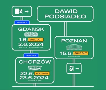Bilety Dawid Podsiadło Chorzów 3 sztuki (wliczona opłata serwisowa)
