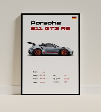 Plakat Porsche 911 GT3 RS A4