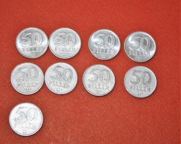 Wegry - 50 FILLERÓW - 9 monet /1969 i następne