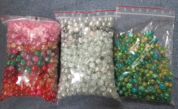 3,5 kg Koraliki szklane mix crackle różne kolory i
