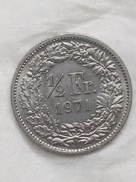 449 Szwajcaria 1/2 franka, 1971