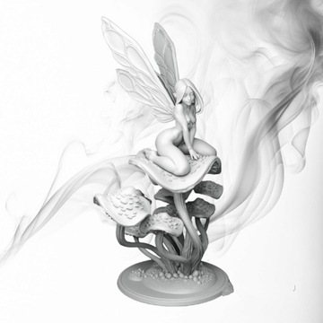 Figurka druk 3D żywica " Fairy Aide Nude " - 12 cm