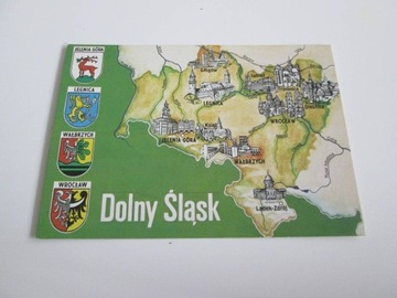 DOLNY ŚLĄSK MAPKA POCZTÓWKA