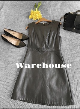 Warehouse sukienka skóra eko wiskoza M 38 czarna