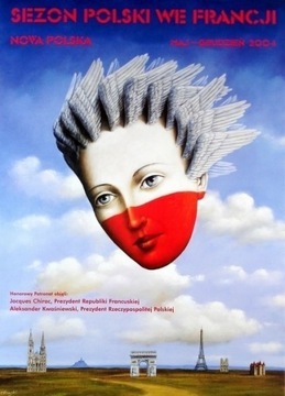 Plakat Rafał Olbiński Sezon Polski we Francji 2004