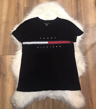 Czarny t-shirt Tommy Hilfiger S