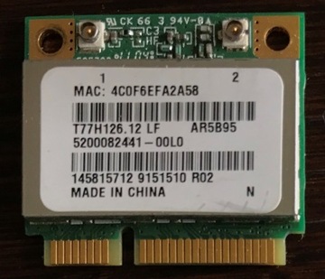 Atheros AR5B95 - karta sieciowa WiFi + Bluetooth