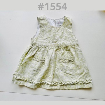 Sukienka lniana łączka 3-6 miesięcy 62-68 cm #1554