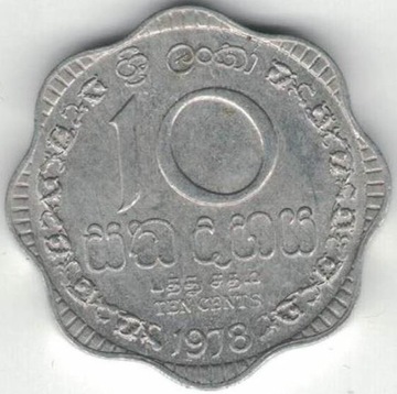 Sri Lanka 10 centów cents 1978 23 mm nr 2