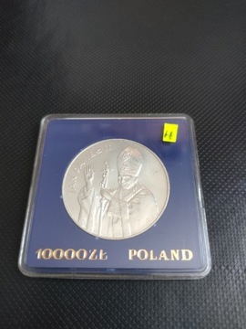 Srebro Ag 10 000 zł Jan Paweł II 1987 pudełko ŁADNY STAN PROMOCJA ZAPRASZAM
