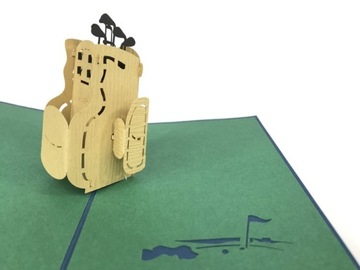 Kartki 3D wolny czas grając w golfa kije golfowe