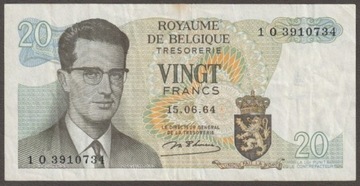 Belgia 20 franków 1964 - 1 O