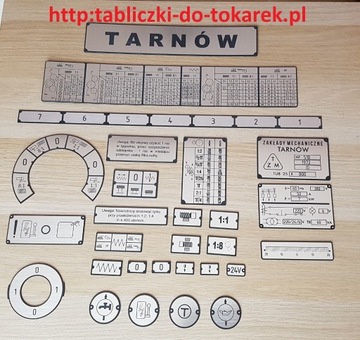 Tokarka TUB 25 Tabliczka Tabliczki Tabela Gwintów 