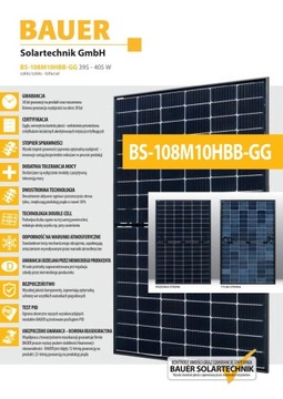 Moduł fotowoltaiczny Bauer BS-410-108M10HBB-GG