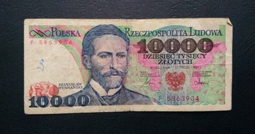 Stary banknot Polska 10 000 zł 1987 rok Rzadki 