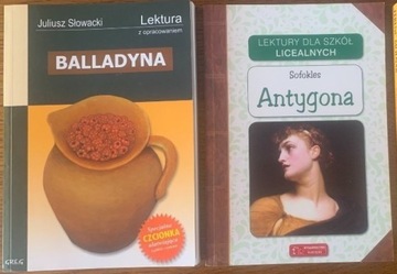 ZESTAW lektur: Balladyna z opracowaniem + Antygona