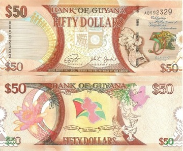 Banknot Gujana - 50 Dollars 2016  - UNC
