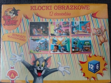 Klocki obrazkowe sześcienne Tom i Jerry