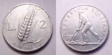 Włochy 2 lira 1948 r.