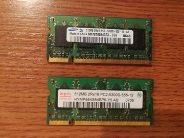 Pamięć RAM 1GB (512MBx2) 2Rx16 PC2-5300S-555-12