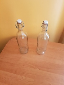Dwie butelki 1L szklane