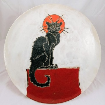 Ceramiczny talerz z kotem 