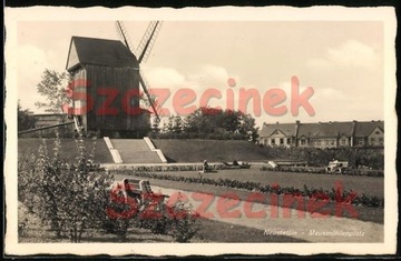 SZCZECINEK Neustettin Plac Młyński wiatrak 1938