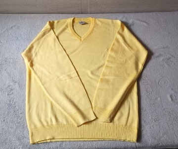 Męski żółty sweter z długim rękawem 