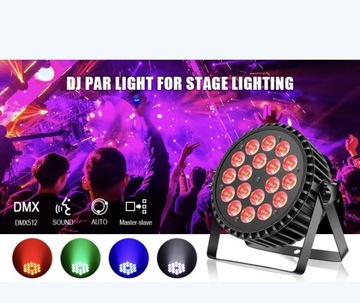 Oswietlenie sceniczne U'King RGBW LED18X10W DMX512