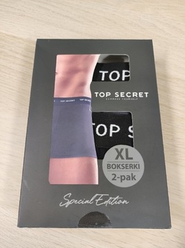 2x Bokserki męskie XL Top Secret czarne - szare 