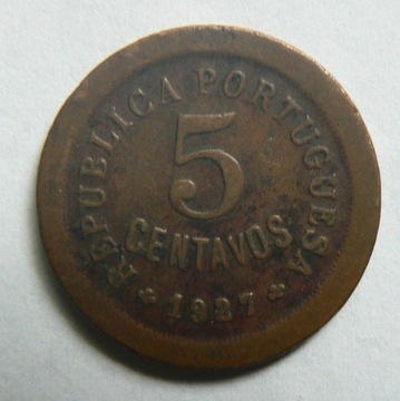 Portugalia 5 centavos, 1927