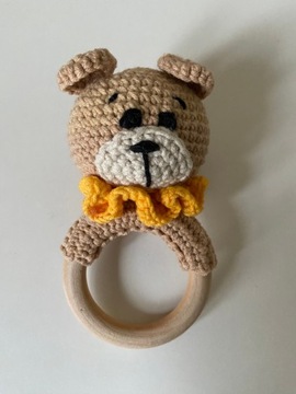 Grzechotka miś Amigurumi handmade