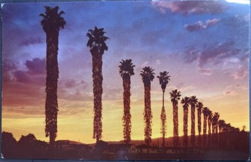 Pocztówka Zachód Słońca Południowa Kalifornia USA 