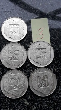 200 zł,- 5 sztuk ,Polska, mapka, 1974 SREBRO 