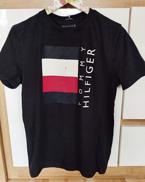 Tommy Hilfiger czarny t-shirt koszulka 164 / 170